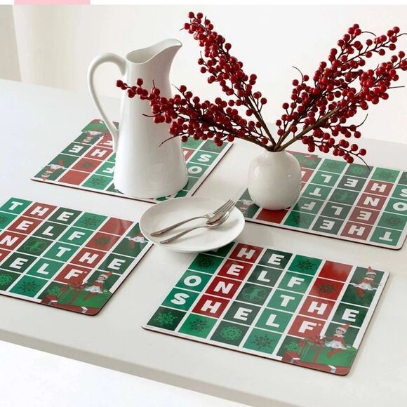 Elf on the Shelf Christmas Cork Placemats 4pc Set. New - Picture 10 of 12